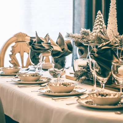 An ornate festive table